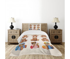 Teddy Bear Kids Design Bedspread Set