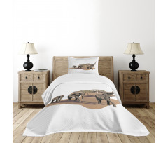 Elephants on Savannah Bedspread Set