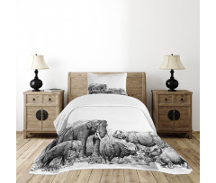 Elephants Bedspread Set