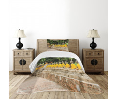 Ancient Statues in East Asia Bedspread Set