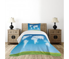 Colored Clouds in Sky Bedspread Set