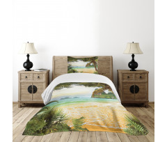 Palm Coconut Trees Beach Bedspread Set