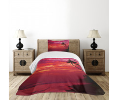 Tropical Island Beach Palms Bedspread Set