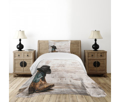 Rodeo Cowboy Grunge Hat Bedspread Set