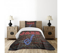 All Jazz Sign Brick Wall Bedspread Set