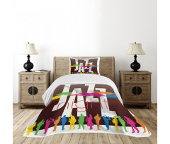 Jazz Performers Retro Bedspread Set