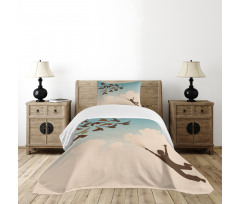 Flying Pigeons Birds Bedspread Set