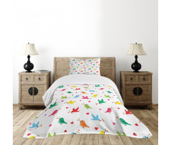 Heart Branches Colorful Bedspread Set