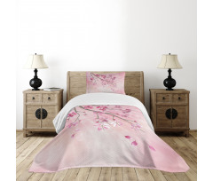 Tree Branch with Flowers Bedspread Set