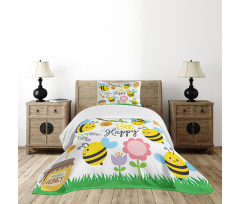 Bee Happy Spring Garden Bedspread Set