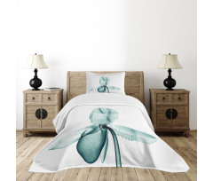 Modern Flower X-Ray Bedspread Set