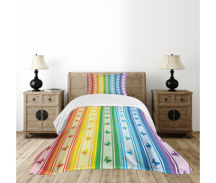 Stripe Rainbow Pattern Bedspread Set