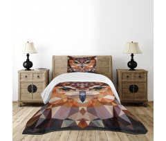 Geometric Mosaic Owl Art Bedspread Set