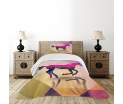 Geometric Horse Animal Bedspread Set