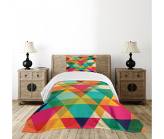 Retro Colors Graphic Art Bedspread Set