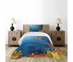 Coral Reef Fish Turtle Bedspread Set