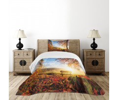 Autumn Forest Bench Bedspread Set