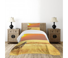 Tropical Animal Sunset Bedspread Set