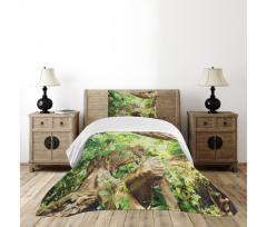 Tropic Wild Jungle Leaf Bedspread Set