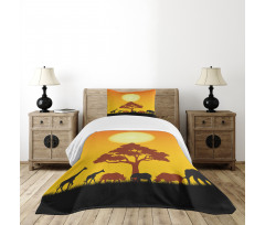 Wildlife Animals Rhinos Bedspread Set