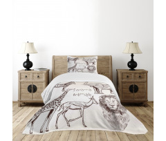 Wild Lion Zebras Bedspread Set