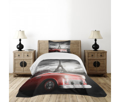 Vintage Car and Eiffel Bedspread Set