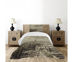 City Skyline of Paris Bedspread Set