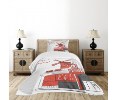 Urban Sketchy Landscape Bedspread Set