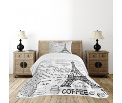 Bonjour Croissan Coffee Bedspread Set