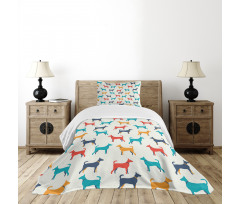 Retro Dog Bedspread Set