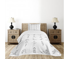 Stickman Yoga Moves Bedspread Set