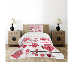 Romantic Owls Arrows Bedspread Set