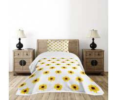 Sunflower Pattern Nature Bedspread Set