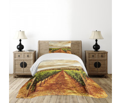 Cloudy Vineyard in Fall Bedspread Set