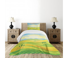 Sunny Rural Scenery Bedspread Set