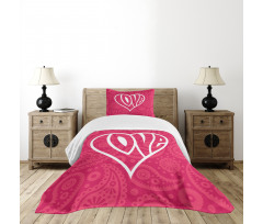 Retro Big Heart Bedspread Set