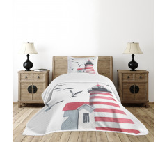 Seagulls Beach Sea Bedspread Set