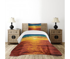 Sunset Seaside Clouds Bedspread Set