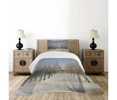 Snowy Paris City View Bedspread Set