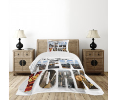 New York Collage Bedspread Set