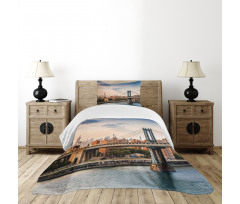 Manhattan Bridge in NYC Bedspread Set