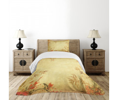 Bamboo Stems and Blooms Bedspread Set