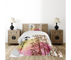 Japanese Bamboo Asian Bedspread Set
