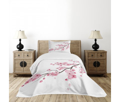 Japanese Cherry Branch Bedspread Set