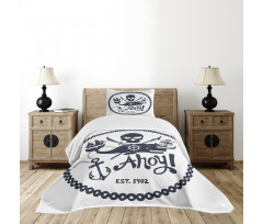 Nautical Pirate Skull Bedspread Set