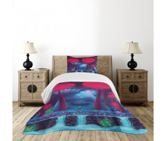 Mushrooms Vibrant Colors Bedspread Set