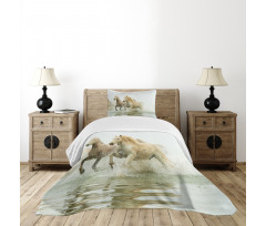 Camargue Horses in Water Bedspread Set