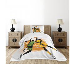 Basketball Players Art Bedspread Set