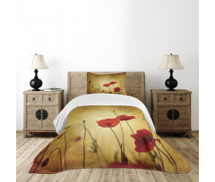 Poppy Flowers Bohemian Bedspread Set