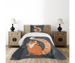 Cartoon Fox Funny Animal Bedspread Set